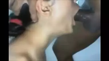 Desi college slut Divya's mouth fucked deep by her client.