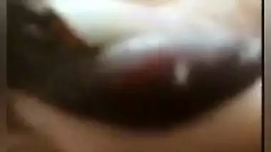 Horny Girl Pressing Boob & Milking