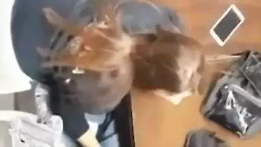 Collge Paki Gf giving handjob to lovr in