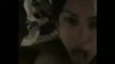 Indian college breasty honey riding her bf