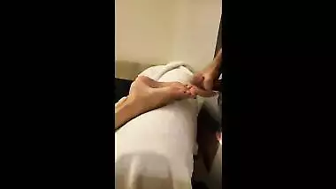 Foot worship and cum on soles