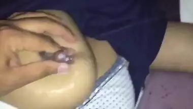Perverted Desi fellow extracts milk from wife's hard XXX nipples