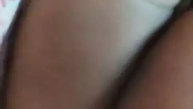 Shemale shows her boobs and wanks her dick