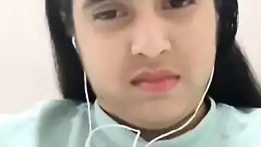 Cute girlfriend video call to lover shows big boobs