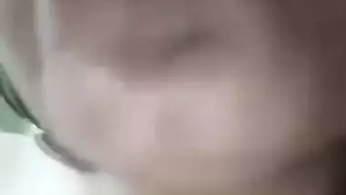 Cute chubby Indian GF lifting nighty and showing pussy