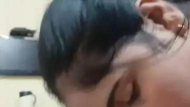 Chubby girl tasting dick with flavoured condom