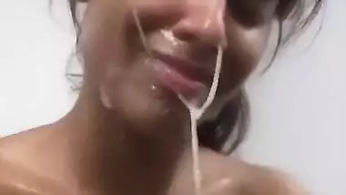 Indian naked girl takes two dicks on camera