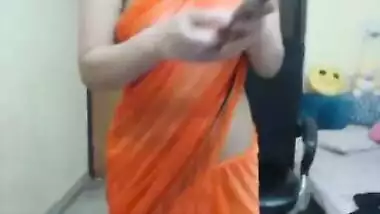 Indian Slip Hot Girl Transparent saree