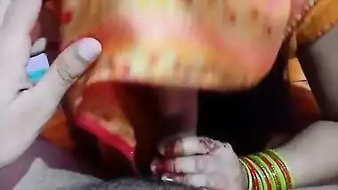 Cute Bhabhi sucking big red dick of hubby