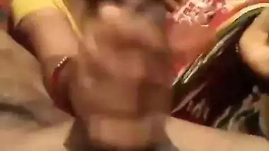 Desi aunty in saree having sex with husband friend