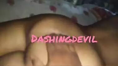 Imperious man spanks XXX buttocks of obedient Desi wife before sex