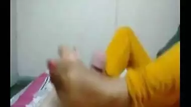Desi footjob sex video of a crazy couple.