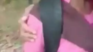 Teacher showing off his student's boobs outdoor. Desi xxx mms