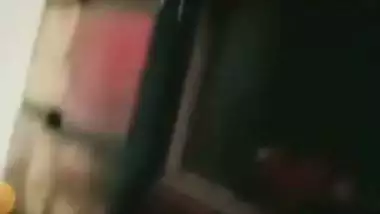 Selfie video call of sexy girlfriend showing nude body