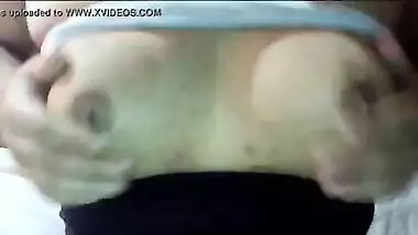 Busty indian girl shows big boobs and dark nipples