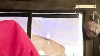 Naughty Rajasthani village wife masturbating using brinjal