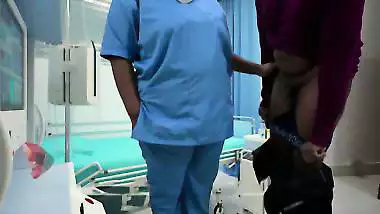 Indian nurse having fun with patient