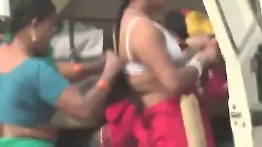 Aunty changing bra at pilgrimage