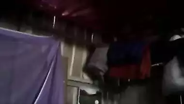 Horny aunty moans on camera during XXX humping by her son in the dark