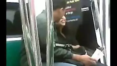 Couple Having Fun Time In Public